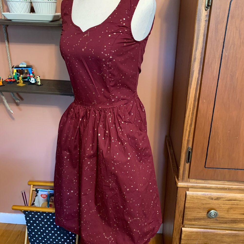 Red Heart and Solar System A-Line Dress